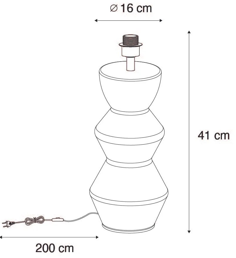 Дизайнерска настолна лампа черна керамика 16 см без абажур - Alisia