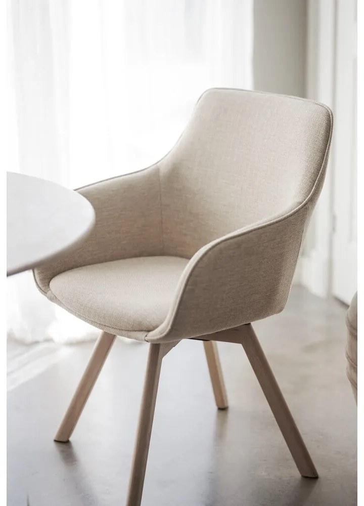 Бежови тапицирани трапезни столове в комплект 2 бр. Alison – Rowico