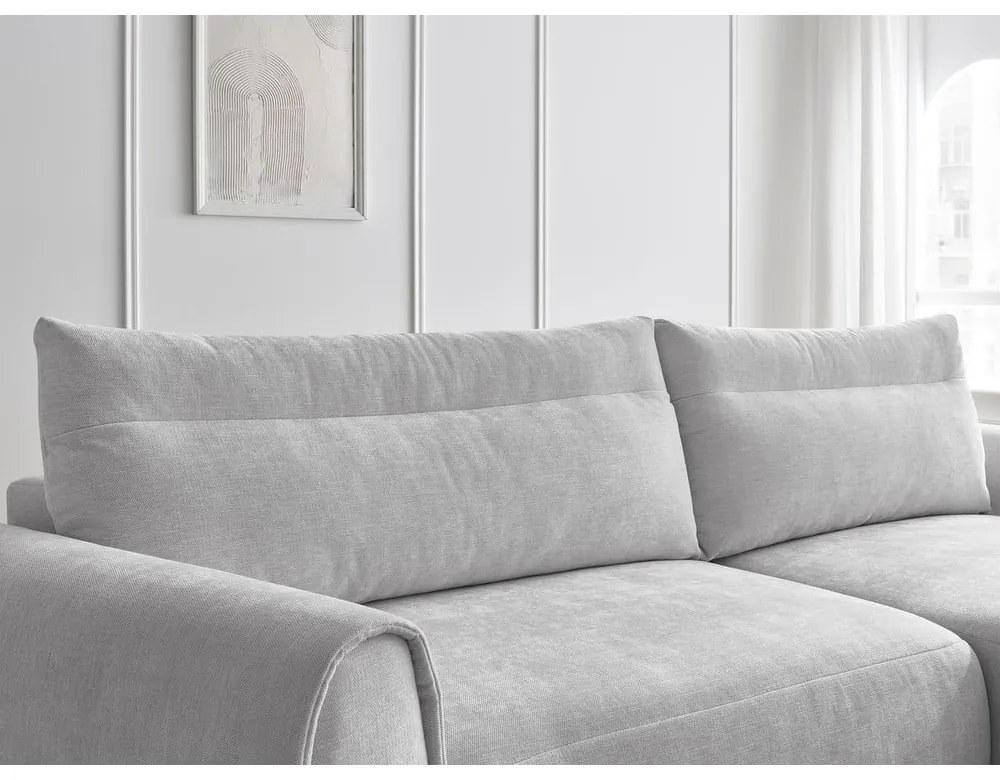 Светлосив ъглов диван Aden – Bobochic Paris