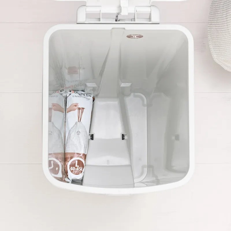 Кош за боклук с педал Brabantia StepUp 1005556, 40 л, Екологични материали, Голям отвор, Светлосив