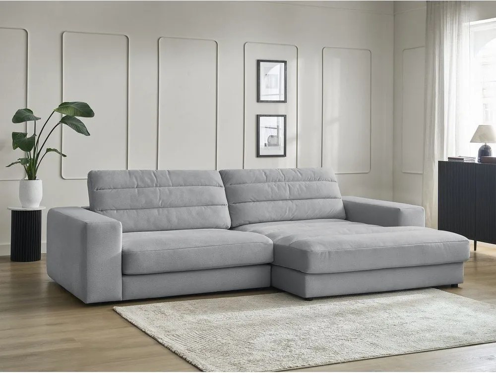 Светлосив кадифен ъглов диван (десен ъгъл) Sierra – Bobochic Paris