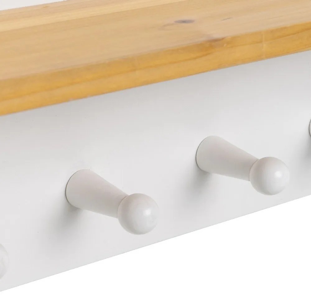 Бяла стенна закачалка с рафт – Casa Selección