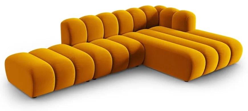 Жълт ъглов диван (десен ъгъл) Lupine – Micadoni Home