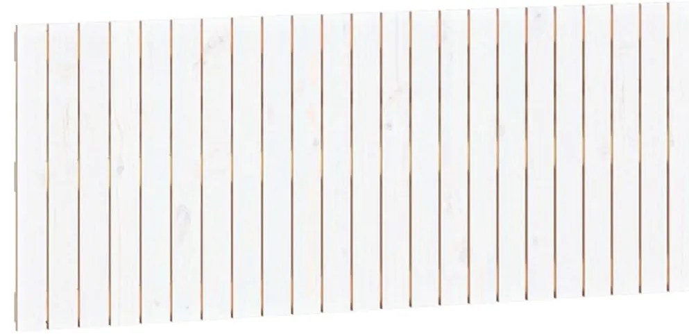 824844 vidaXL Стенна табла за спалня, бяла, 147x3x60 см, борово дърво масив