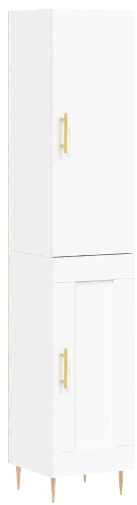 3199097 vidaXL Висок шкаф, бял, 34,5x34x180 см, инженерно дърво