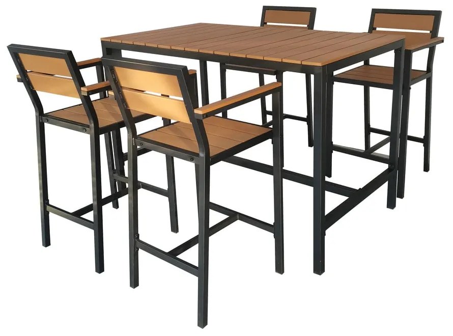 Градински бар комплект в естествен цвят за 4 души Nova - Bonami Selection