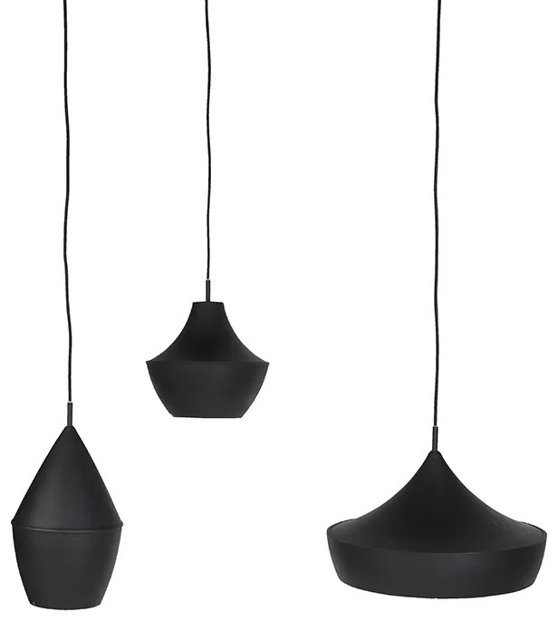 Комплект от 3 интелигентни висящи лампи черни със злато с включен Wifi A60 - Depeche