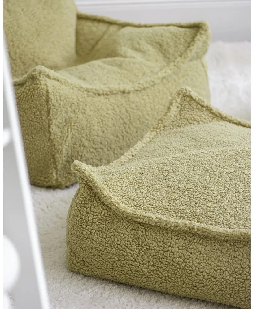 Зелен детски пуф от букле Chair – Wigiwama