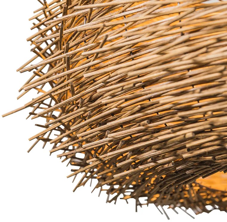 Ръстичен висящ аплик кафяв ратан - Hatch 45