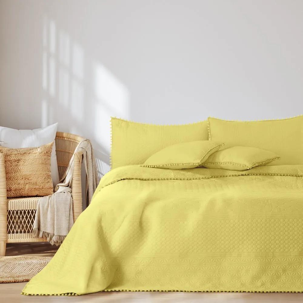 Жълта покривка за легло , 200 x 220 cm Meadore - AmeliaHome