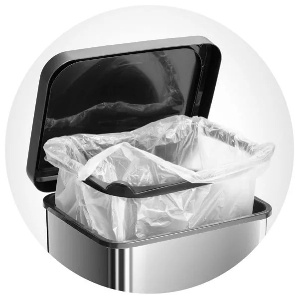 Пластмасово кошче за боклук с педал в сребрист цвят 40 l Paso – Rotho