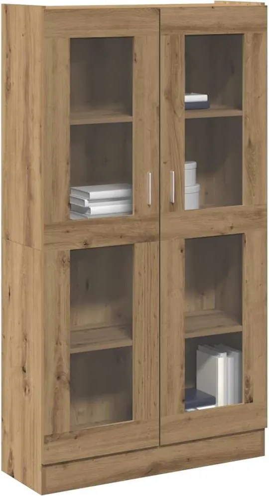 3318719 vidaXL Висок шкаф, занаятчийски дъб, 82,5x30,5x150 см, инженерно дърво