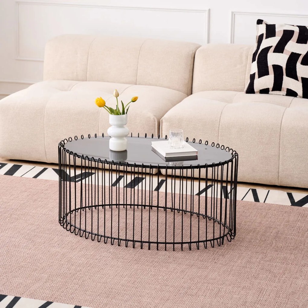 Кафе-маса Temporal Oval-Черно