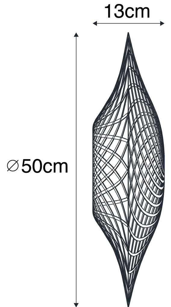 Ориенталски абажур от бамбук 50 см - Rina
