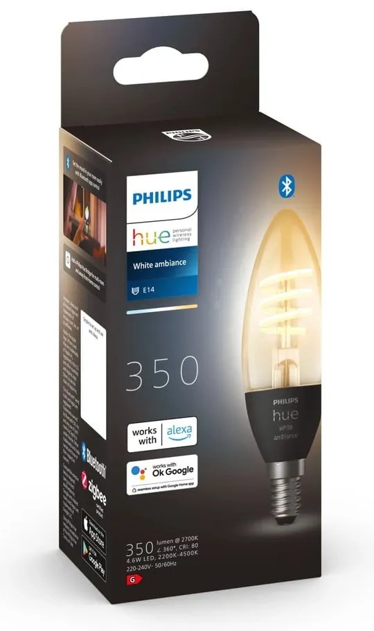 Smart крушка с нажежаема жичка E14, 5 W White ambiance – Philips Hue