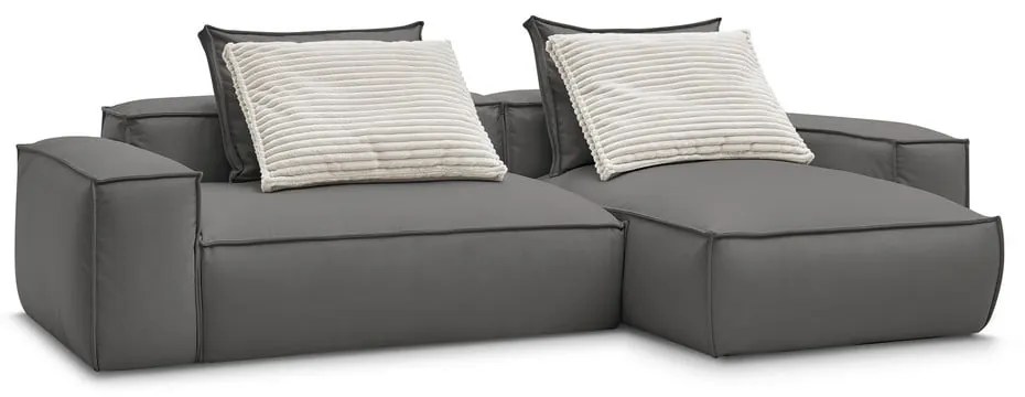 Сив ъглов диван от изкуствена кожа (променлив) Boheme – Bobochic Paris