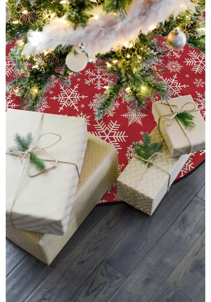 Памучен килим под коледната елха , ø 130 cm Freezy Snowflakes - Butter Kings