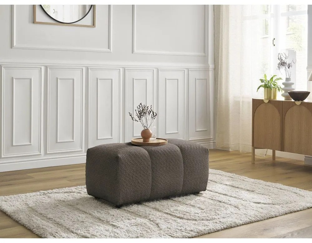 Кафява табуретка от букле Roxelane – Bobochic Paris