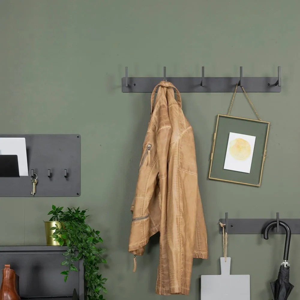 Черна метална стенна закачалка 44 cm Chapman – Spinder Design