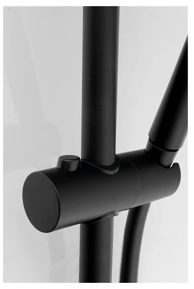 Матово-черен месингов душ комплект с ръчен душ и подвижен държач 70 cm – Sapho