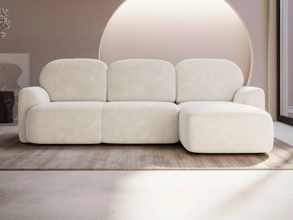 Ъглов диван Nabu-Екрю-Десен