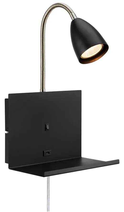 Черна стенна лампа Cuarto – Markslöjd