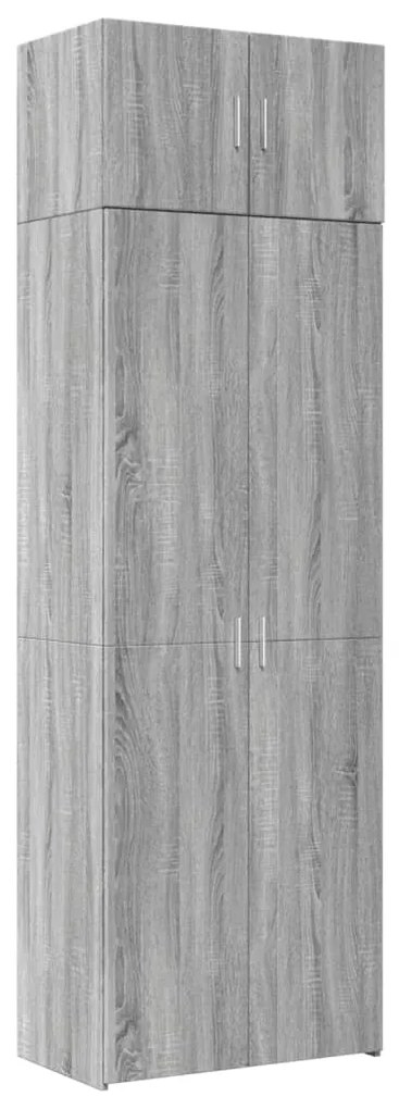 3281327 vidaXL Шкаф за съхранение, сив сонома, 70x42,5x225 см, инженерно дърво
