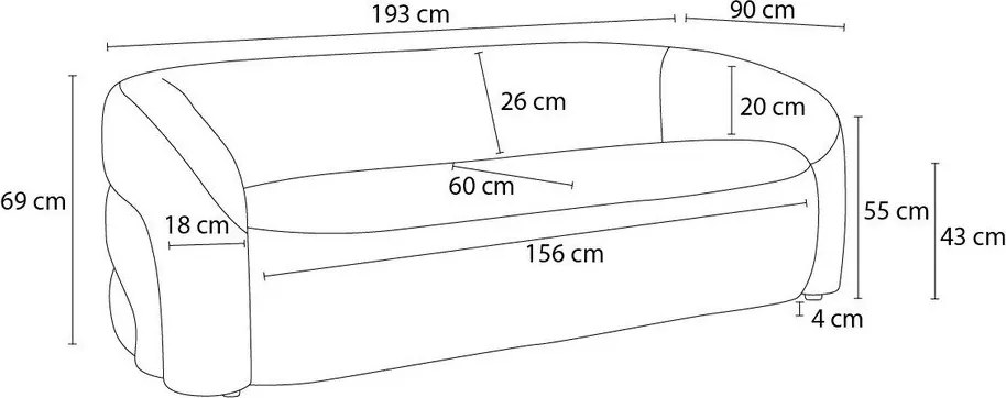 Кафяв диван от прежда с примки от букле 193 cm Elina – Bobochic Paris