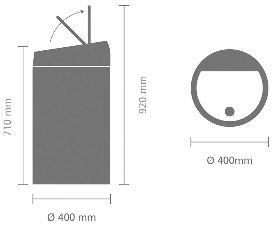 Матово-сребристо стоманено кошче за боклук, отваряне с докосване 60 l Touch Bin – Brabantia