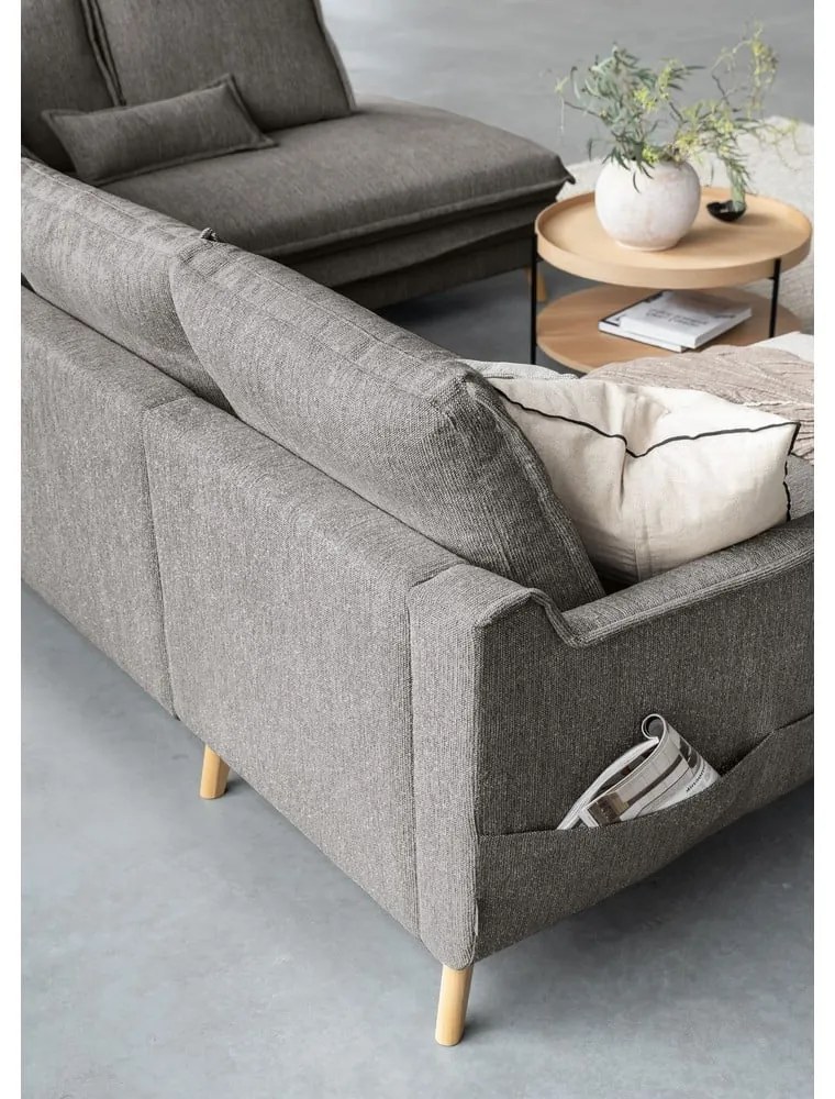 Сив разтегателен ъглов диван (десен ъгъл/"U" форма) Charming Charlie – Miuform