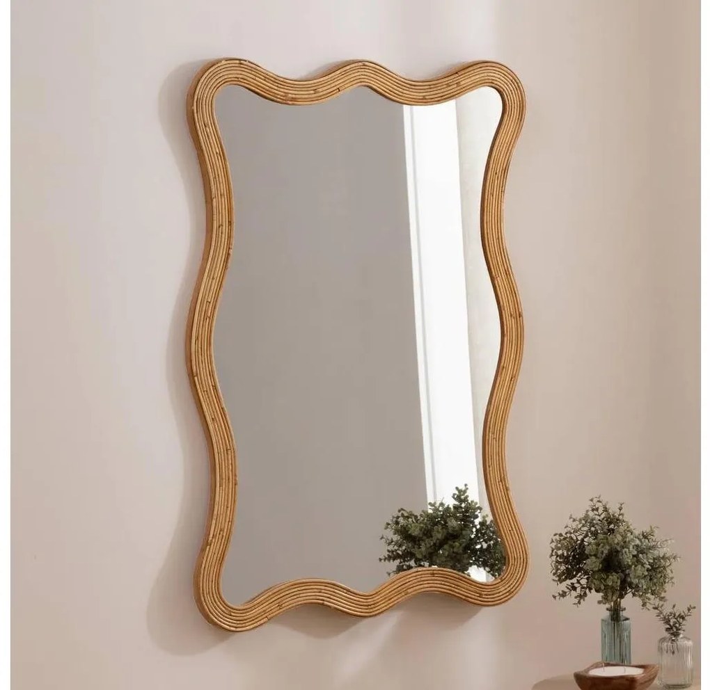 Atmosphera - Стенно огледало MAGGIE 100x70 см ратан