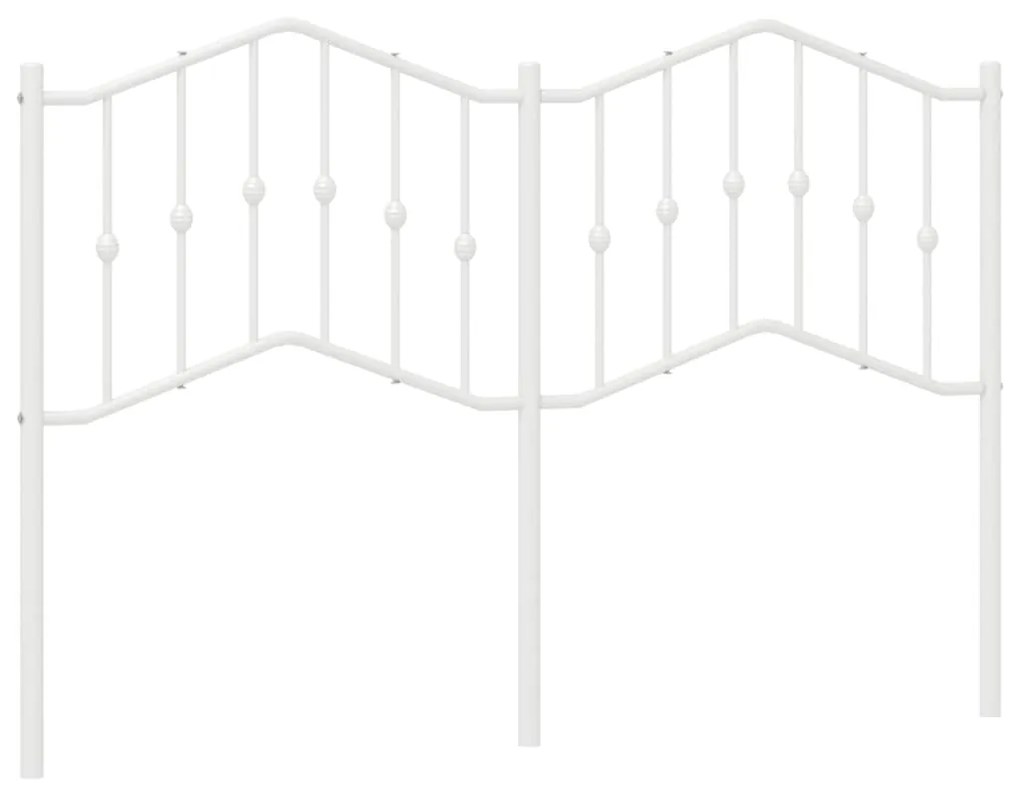 373871 vidaXL Метална резервна табла за легло, бяла, 140 см