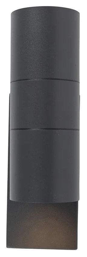 Комплект от 2 външни стенни лампи тъмно сиви 2-светлина сензор за здрач - Duo