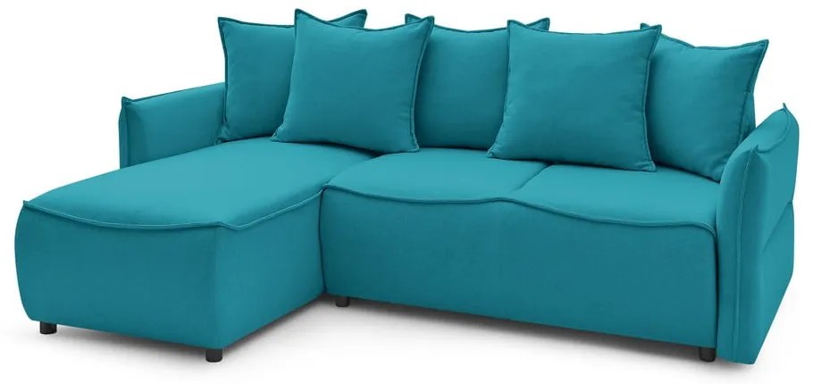 Тюркоазен ъглов разтегателен диван (ляв ъгъл) Leon - Bobochic Paris
