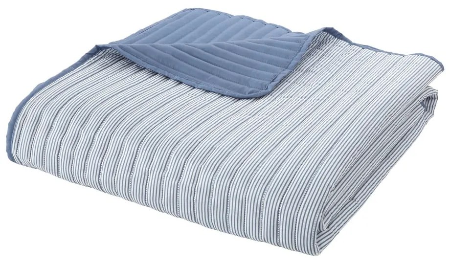 Синьо капитонирано покривало за легло 220x230 cm Stripe – Catherine Lansfield