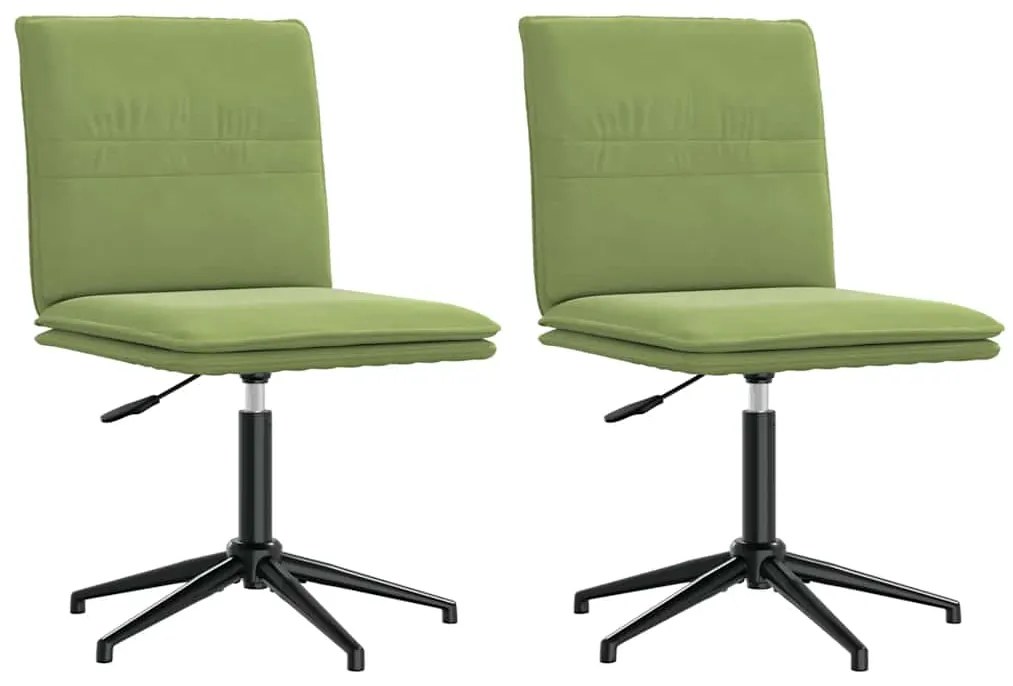 3315370 vidaXL Трапезни столове, 2 бр, светлозелени, кадифе