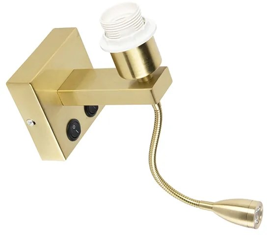 Модерна стенна лампа месинг с гъвкава ръка - Brescia Combi