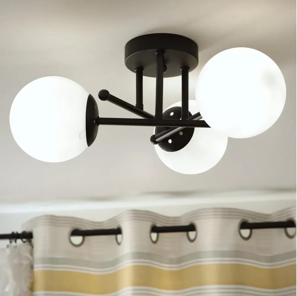 Brilagi - Плафонен полилей MALIVA 3xE14/15W/230V черен/бял