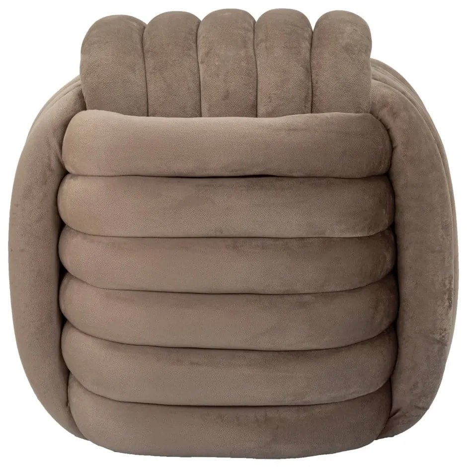 Сиво-кафява кадифена табуретка Softy – Mauro Ferretti