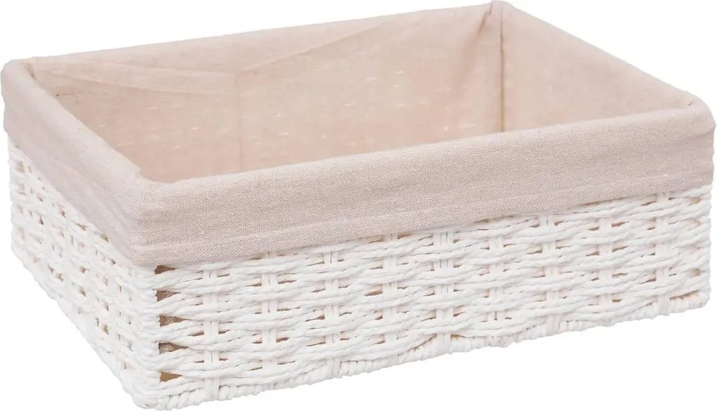 Комплект от 2 коша за съхранение 5five Costa, Хартия и памук, Бели