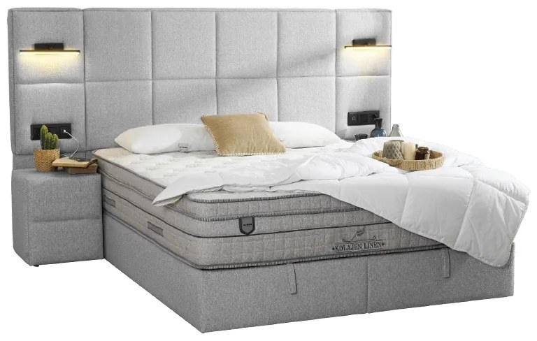 Тапицирана спалня с матрак COMFORT 160 x 200 - сив 02