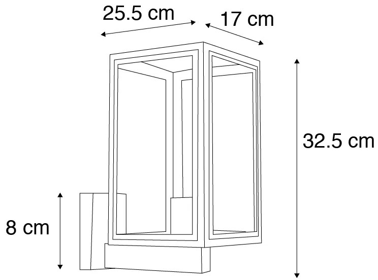 Индустриален стенен аплик сив IP44 - Sutton Up
