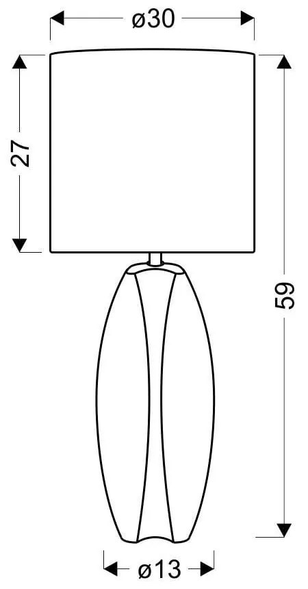 Бяло-зелена настолна лампа с текстилен абажур (височина 59 cm) Palma - Candellux Lighting
