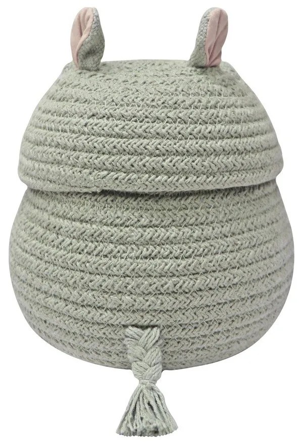 Светлосива текстилна детска кошница за играчки ø 15x15 cm Mini Henry the Hippo – Lorena Canals