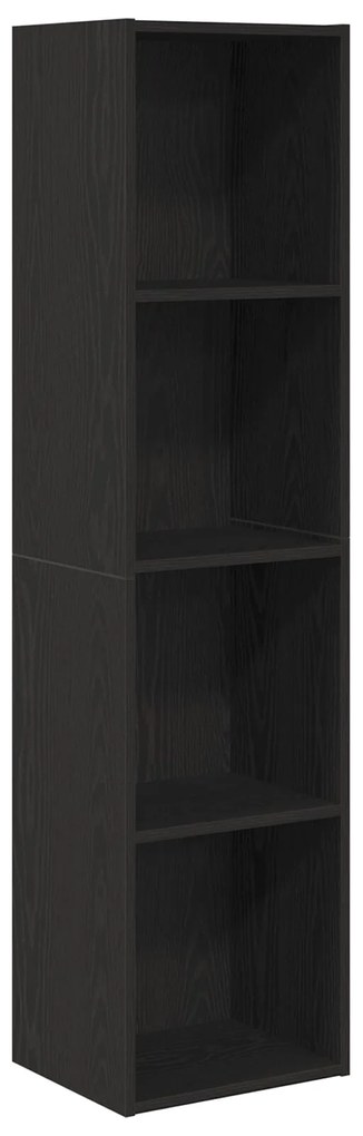 862409 vidaXL Шкаф за книги/Кабинет за телевизор Черен дъб 36x30x143 см