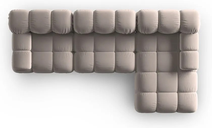 Светлокафяв кадифен модулен ъглов диван (десен ъгъл) Bellis – Micadoni