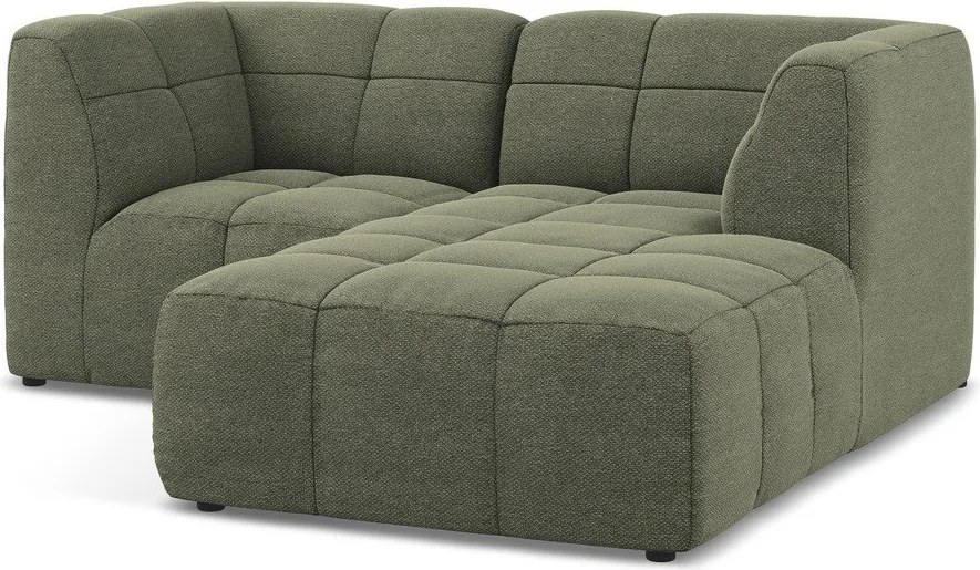 Зелен ъглов диван от прежда с примки от букле (десен ъгъл) Aloha – Makamii