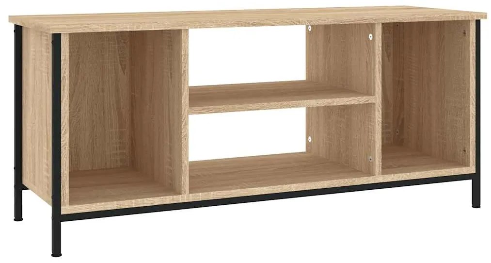 826286 vidaXL ТВ шкаф, бетонно сиво, 102x35x45 см, инженерно дърво