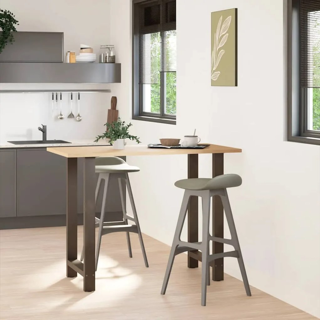 4013347 vidaXL Крака за бар маса, естествена стомана, 2 бр., 60 x (100-101) см, стомана
