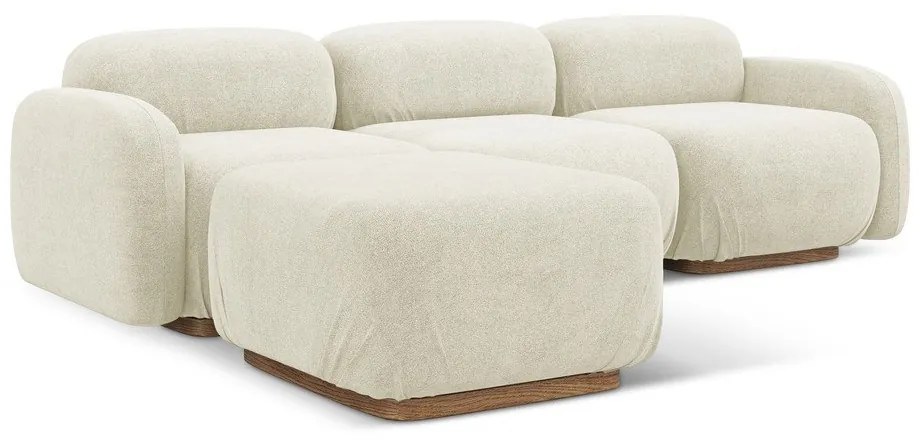 Кремав модулен ъглов диван от букле Ailani – Makamii